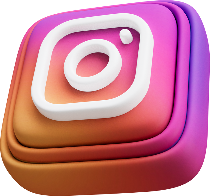 Instagram logo 3d render Cutout